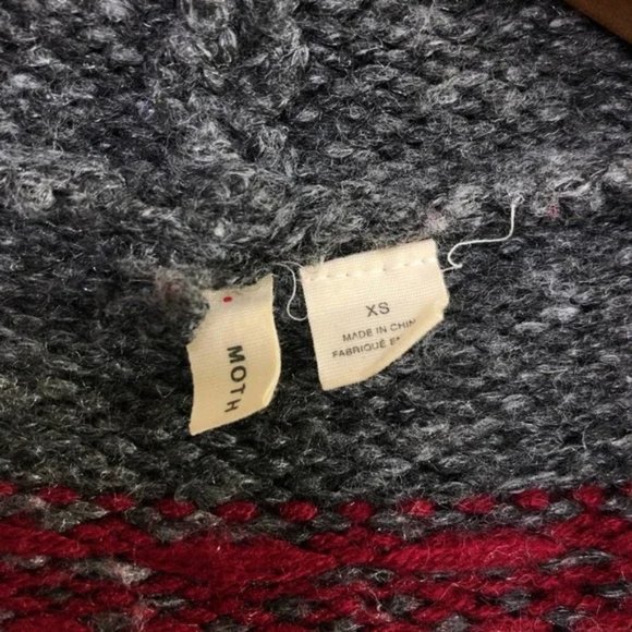 Anthropologie Moth striped open front duster cardigan with fringed trim size XS - Picture 8 of 10